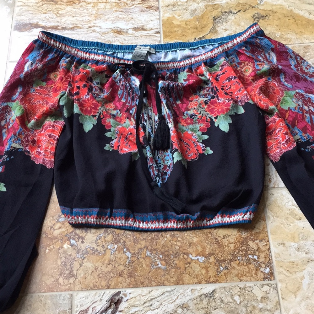 Flying Tomato elastic off the shoulder/waist/sleev